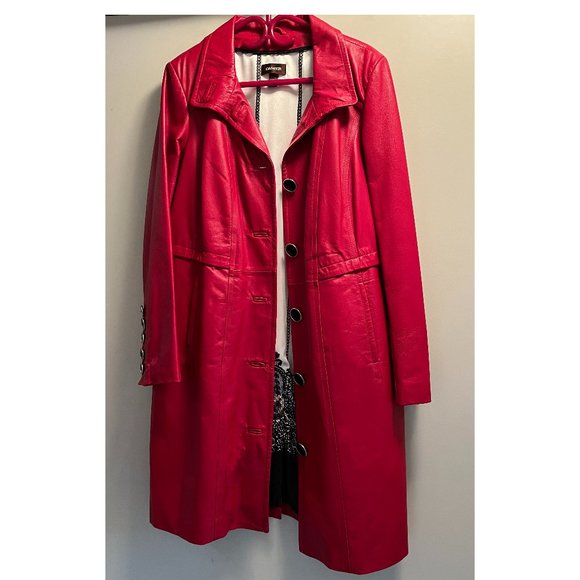 Danier Red Trench Coat - Picture 3 of 13